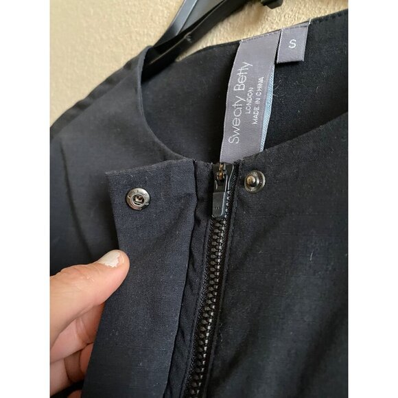 sweaty betty agile boiler suit utility jumpsuit sz small black short sleeve - Picture 5 of 7